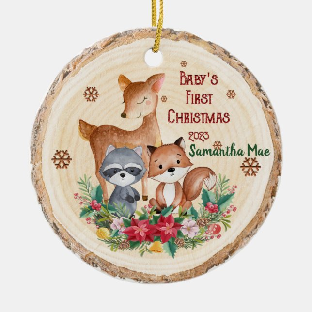 Baby's First Christmas Animals Ornament (Front)