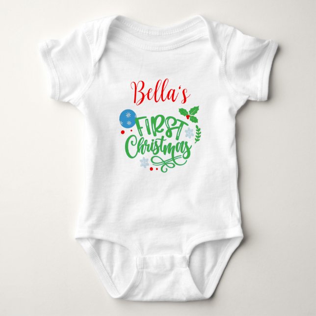 Baby's First Christmas Baby Bodysuit (Front)