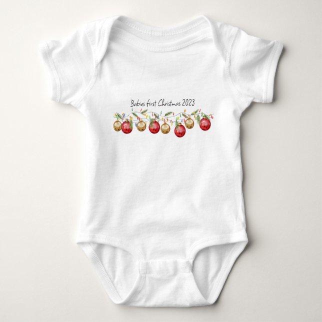 Baby's first Christmas Baby Bodysuit (Front)