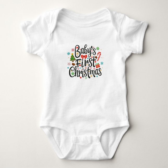 Baby's First Christmas Baby Bodysuit (Front)