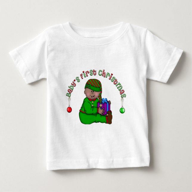 Baby's First Christmas Baby Elf (AA2) T-Shirt (Front)