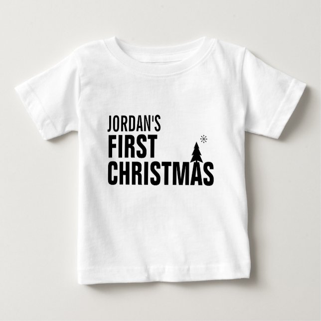 Baby's First Christmas Baby Tutu Bodysuit (Front)