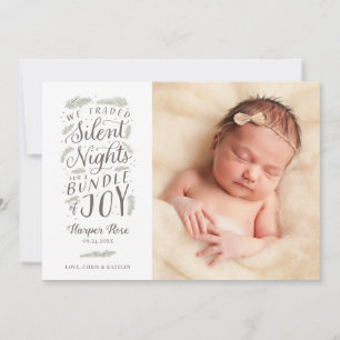 Baby's First Christmas Birth Announcement Holiday