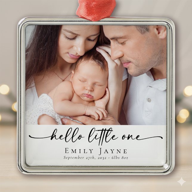 Baby's First Christmas Birth Announcement Metal Tree Decoration (Creator Uploaded)