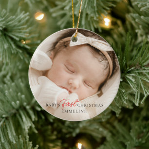Baby's First Christmas Birth Stats Ceramic Tree Decoration