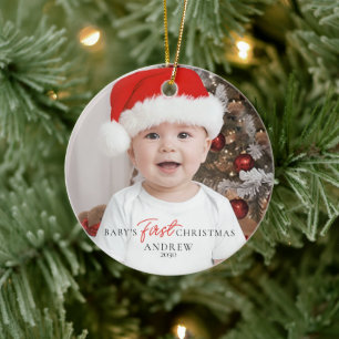 Baby's First Christmas Birth Stats Ceramic Tree Decoration