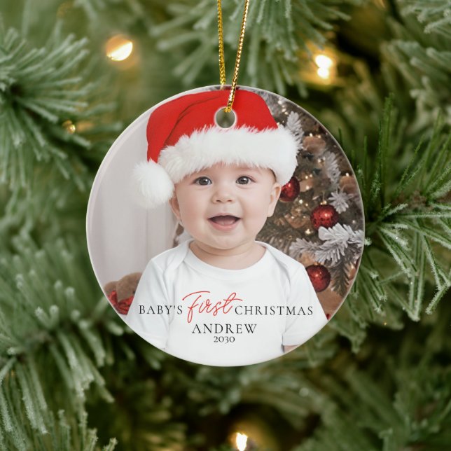 Baby's First Christmas Birth Stats Ceramic Tree Decoration (Tree)