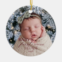 Baby's First Christmas Birth Stats Custom Ornament