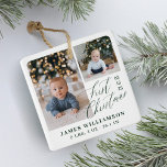 Baby's First Christmas Birth Stats Photo Gallery Ceramic Ornament<br><div class="desc">The ultimate keepsake for your little one's first Christmas! Our personalised photo gallery ornament is designed to capture precious moments from their magical journey. Personalise with baby's date of birth, name and birth stats. This ornament will be a treasured memory for years to come. Celebrate the joy, love, and milestones...</div>