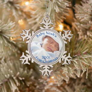 Baby's First Christmas Blue Ornament