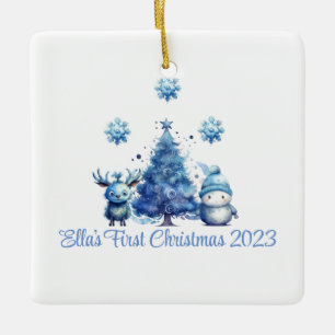 Baby's First Christmas Blue Ornament