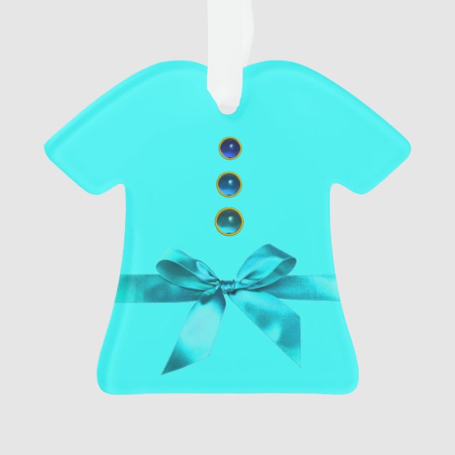 BABY'S FIRST CHRISTMAS Blue Ribbon Baby Boy Ornament (Front)