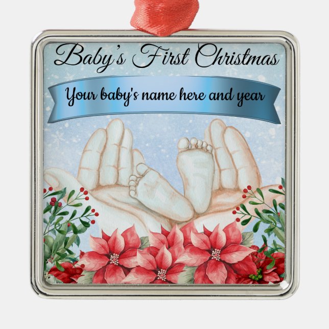 Baby's First Christmas-boy Metal Tree Decoration (Front)