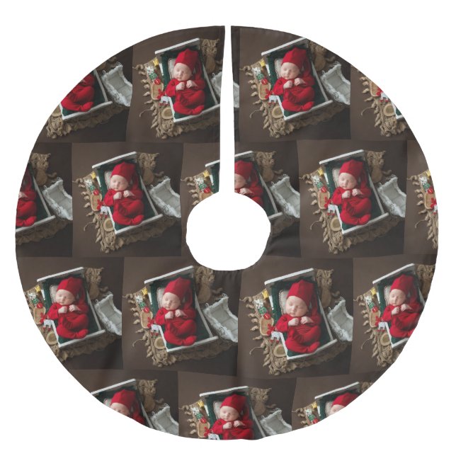 Baby's First Christmas Brushed Polyester Tree Skirt (Front)