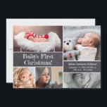Baby's first Christmas Chalkboard Photo collage  Invitation<br><div class="desc">Capture the magic of your baby's first Christmas with this charming and customisable photo collage invitation. Designed with a chalkboard theme, it allows you to personalise the card with adorable photos of your newborn. Celebrate this special milestone by sharing the joy and excitement of your baby's first Christmas with your...</div>