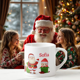 Baby's First Christmas Cup Name Santa and Tree