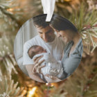 Baby's First Christmas Custom 2-photo White Script