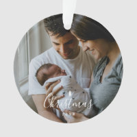 Baby's First Christmas Custom 2-photo White Script