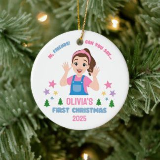 Baby's First Christmas Custom Name Ceramic Tree Decoration