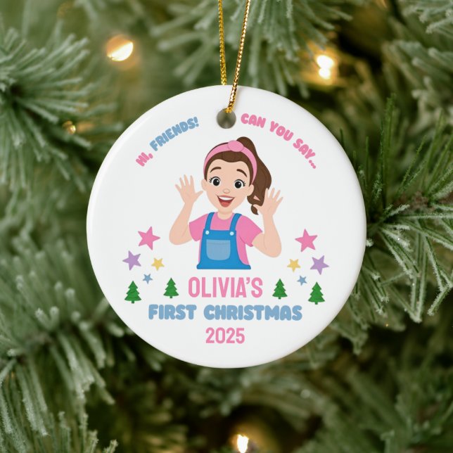 Baby's First Christmas Custom Name Ceramic Tree Decoration (Tree)