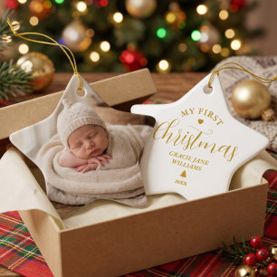 Baby's First Christmas Custom Name Keepsake  Ceramic Tree Decoration