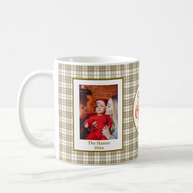 Baby's First Christmas Custom Name Photo Keepsake Coffee Mug (Left)