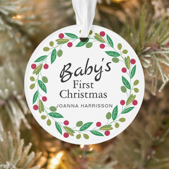 Baby's First Christmas Custom Name Photo Ornament (Tree)