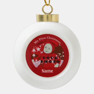 Baby's First Christmas Custom Photo Ball Ornament