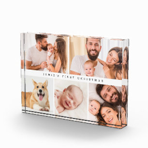 Baby's first Christmas Custom photo collage Block