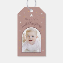 Baby's First Christmas Custom Photo Old Rose Blush