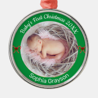 Baby's First Christmas Custom Photo Ornament