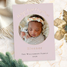 Baby's First Christmas Custom Photo Pretty Pink