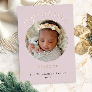 Baby's First Christmas Custom Photo Pretty Pink