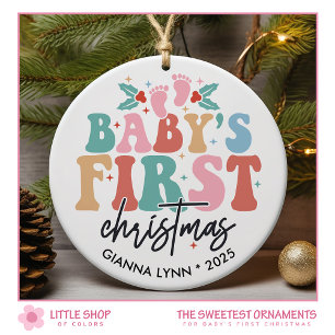 Babys First Christmas Customisable Photo Ceramic Tree Decoration
