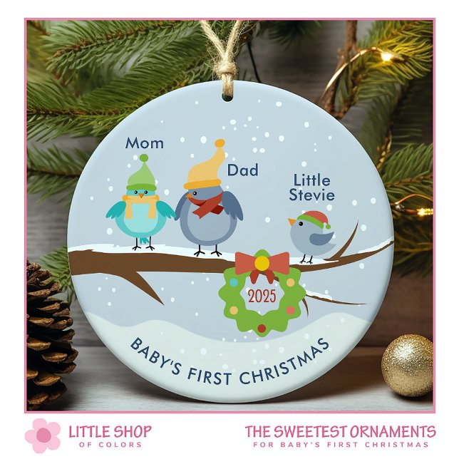 Babys First Christmas Customisable Photo Ceramic Tree Decoration (Creator Uploaded)