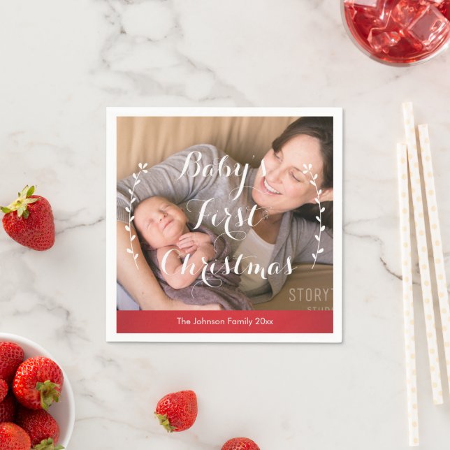 Baby's First Christmas Cute Paper Napkins (Insitu)