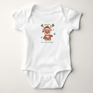 Baby's First Christmas Cute Reindeer Holiday Baby Bodysuit