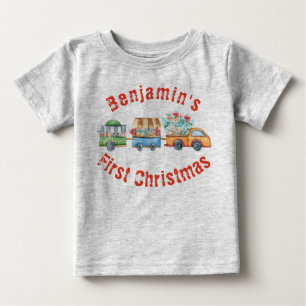 Baby's First Christmas Cute Xmas Truck Baby  T-Shirt