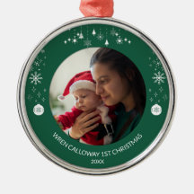 Baby's First Christmas Elegant Custom Photo Name