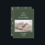 babys first christmas elegant drawn tree photo hol holiday card<br><div class="desc">1 Photo babys first christmas hand drawn tree elegant design</div>