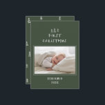 babys first christmas elegant drawn tree photo hol holiday card<br><div class="desc">1 Photo babys first christmas hand drawn tree elegant design</div>