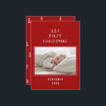 babys first christmas elegant drawn tree photo hol holiday card<br><div class="desc">1 Photo babys first christmas hand drawn tree elegant design</div>