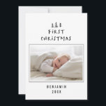 babys first christmas elegant drawn tree photo holiday card<br><div class="desc">1 Photo babys first christmas hand drawn tree elegant design</div>