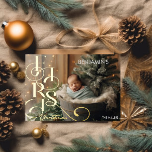 Baby's First Christmas Elegant Typography 1 Photo
