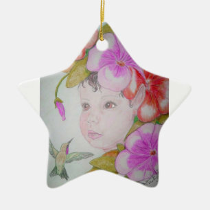 Babys first christmas fairy ceramic tree decoration