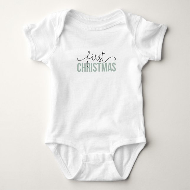 Baby's "First Christmas" for New Parents Baby Bodysuit (Front)