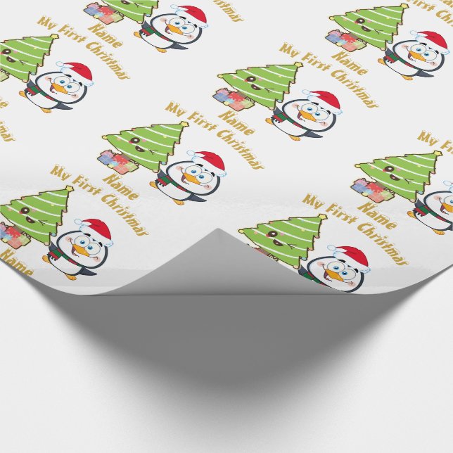 Babys FIRST Christmas GIFTWRAP Funny Personalised Wrapping Paper (Corner)