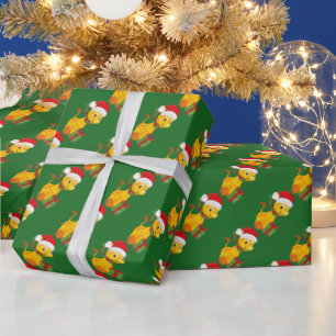 Baby's First Christmas Giraffe wrapping paper