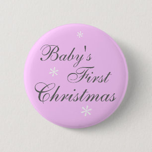 Baby's First Christmas (girl) - Button