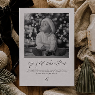 Baby's First Christmas Handwritten Photo Holiday Card